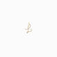 L Script Initial Letter Pavé Lab Diamond Necklace Charm 14K Solid Gold