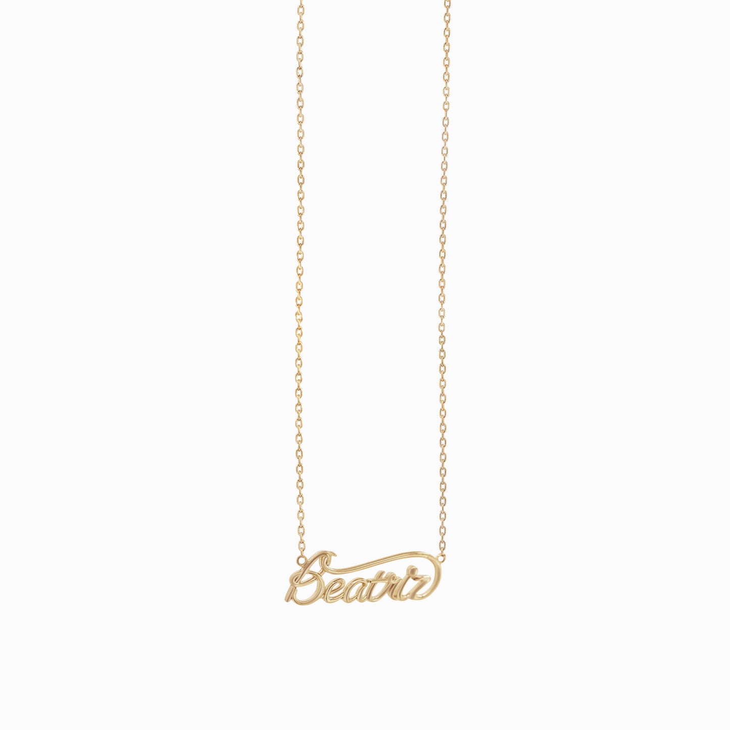 Custom Script Word Necklace BEATRIZA 14K Gold