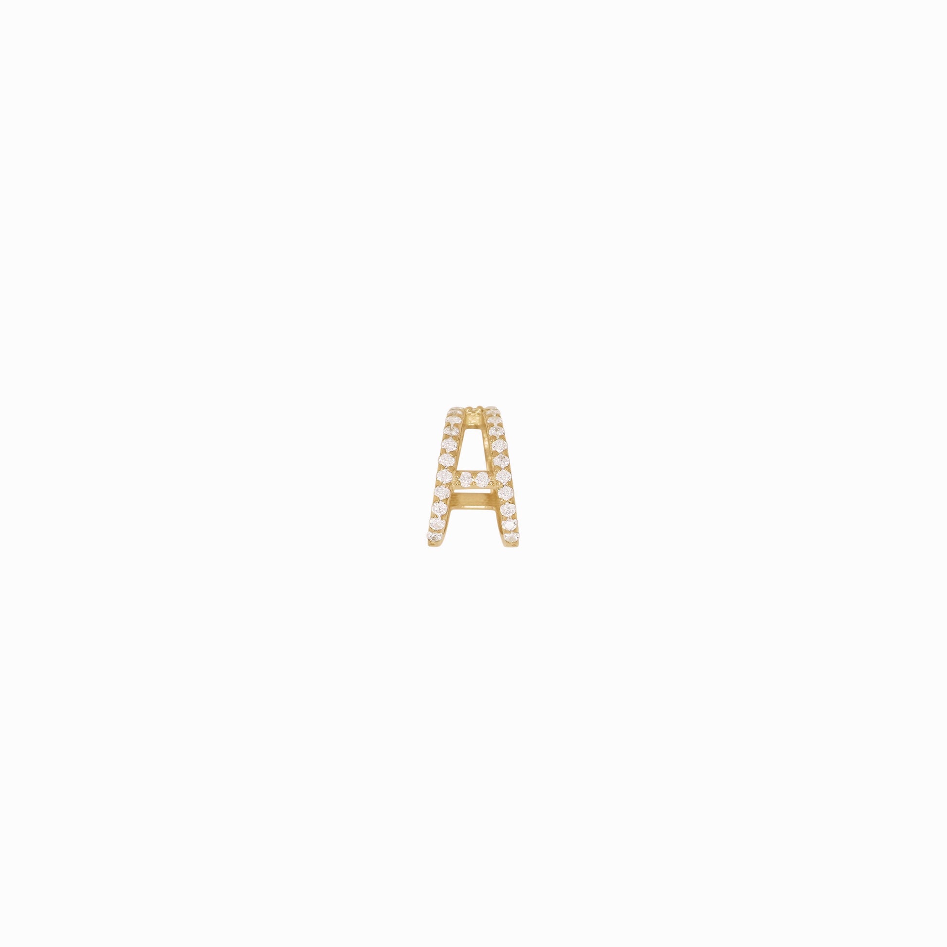 Eclipse A Initial Letter Pavé Diamonds Charm 14K Gold