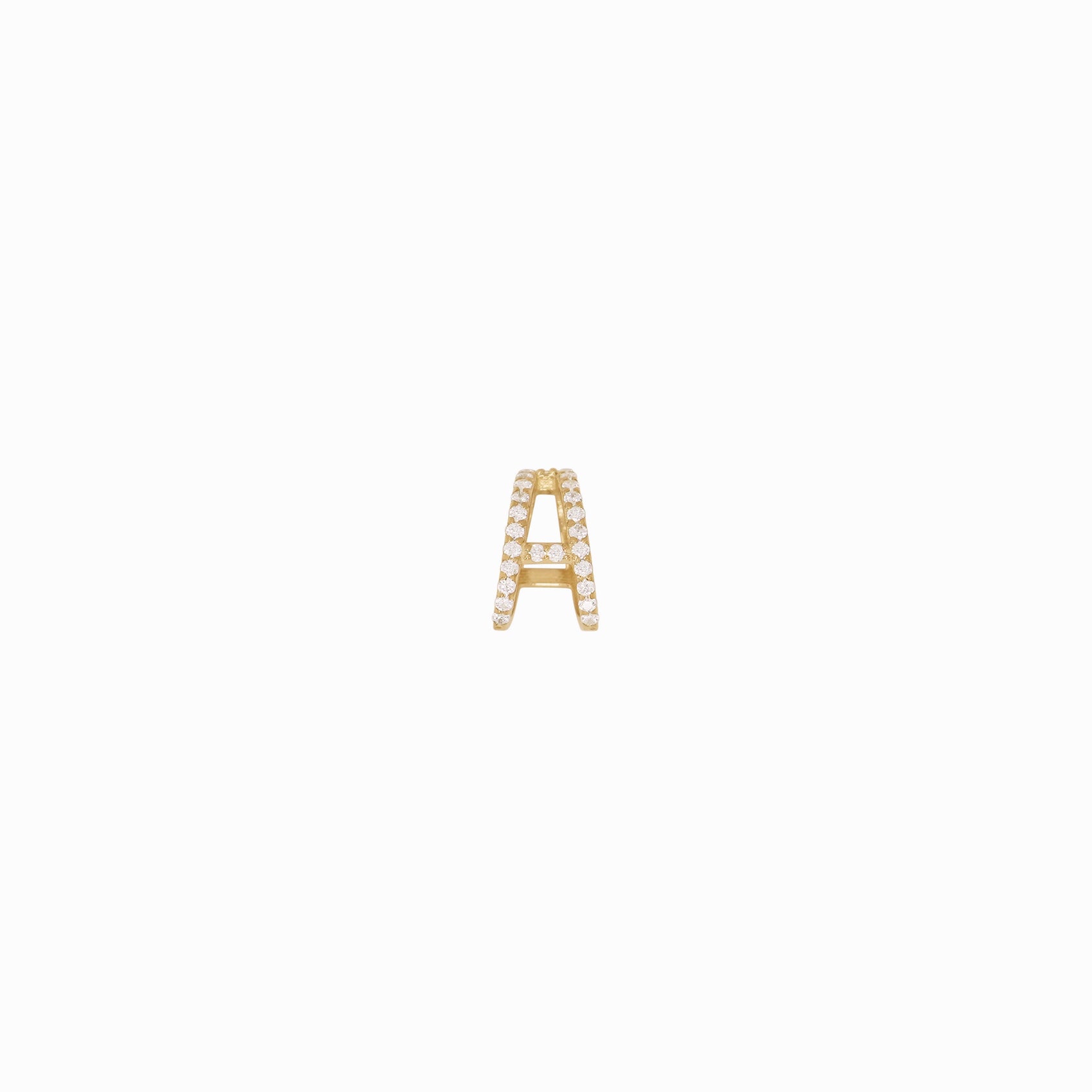 Eclipse A Initial Letter Pavé Diamonds Charm 14K Gold