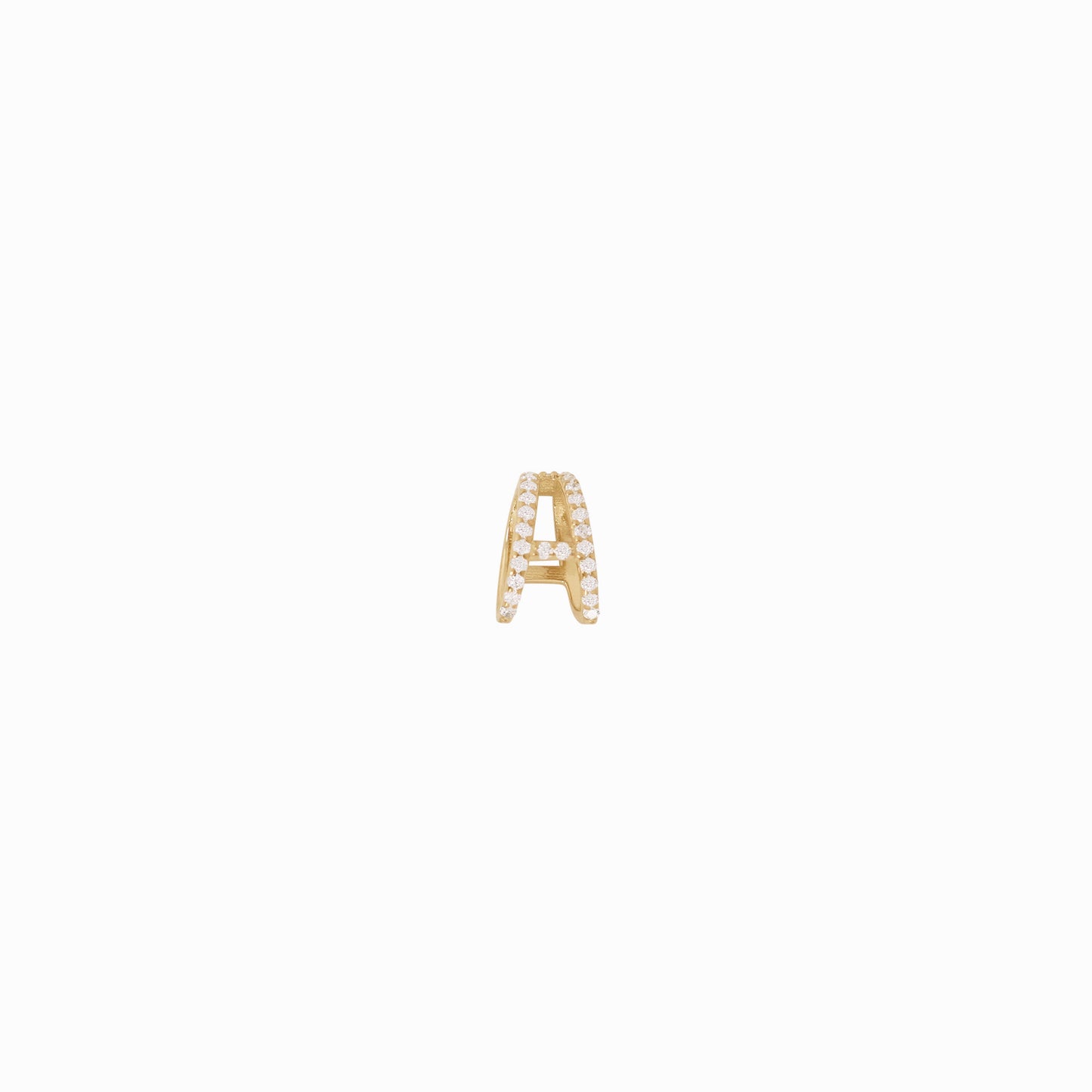 Eclipse A Initial Letter Pavé Diamonds Charm 14K Gold