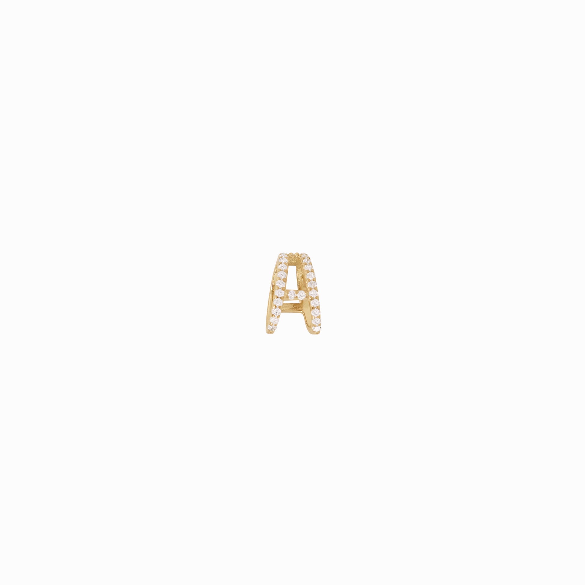 Eclipse A Initial Letter Pavé Diamonds Charm 14K Gold
