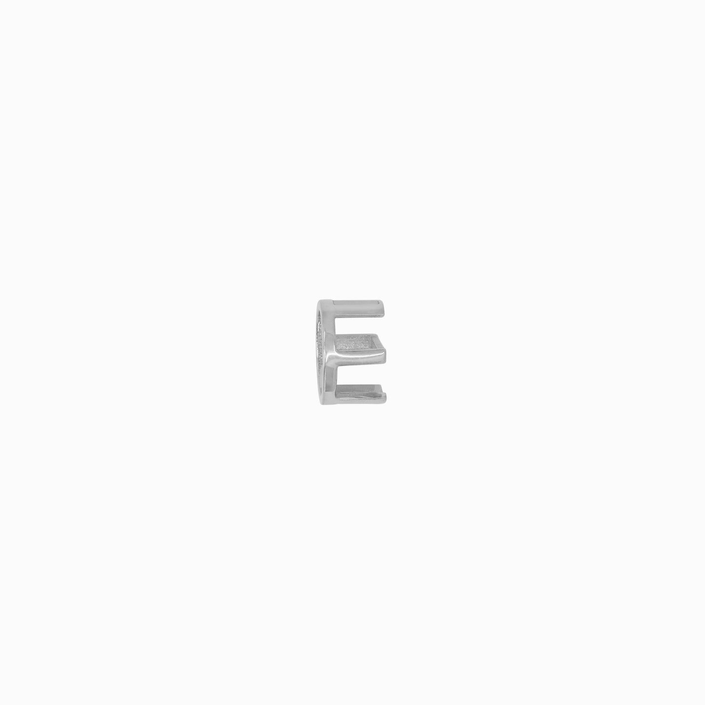 Eclipse E Initial Letter Charm Sterling Silver
