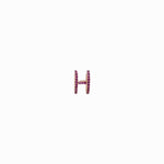 Eclipse H Initial Letter Pink Sapphire Rose Gold Charm