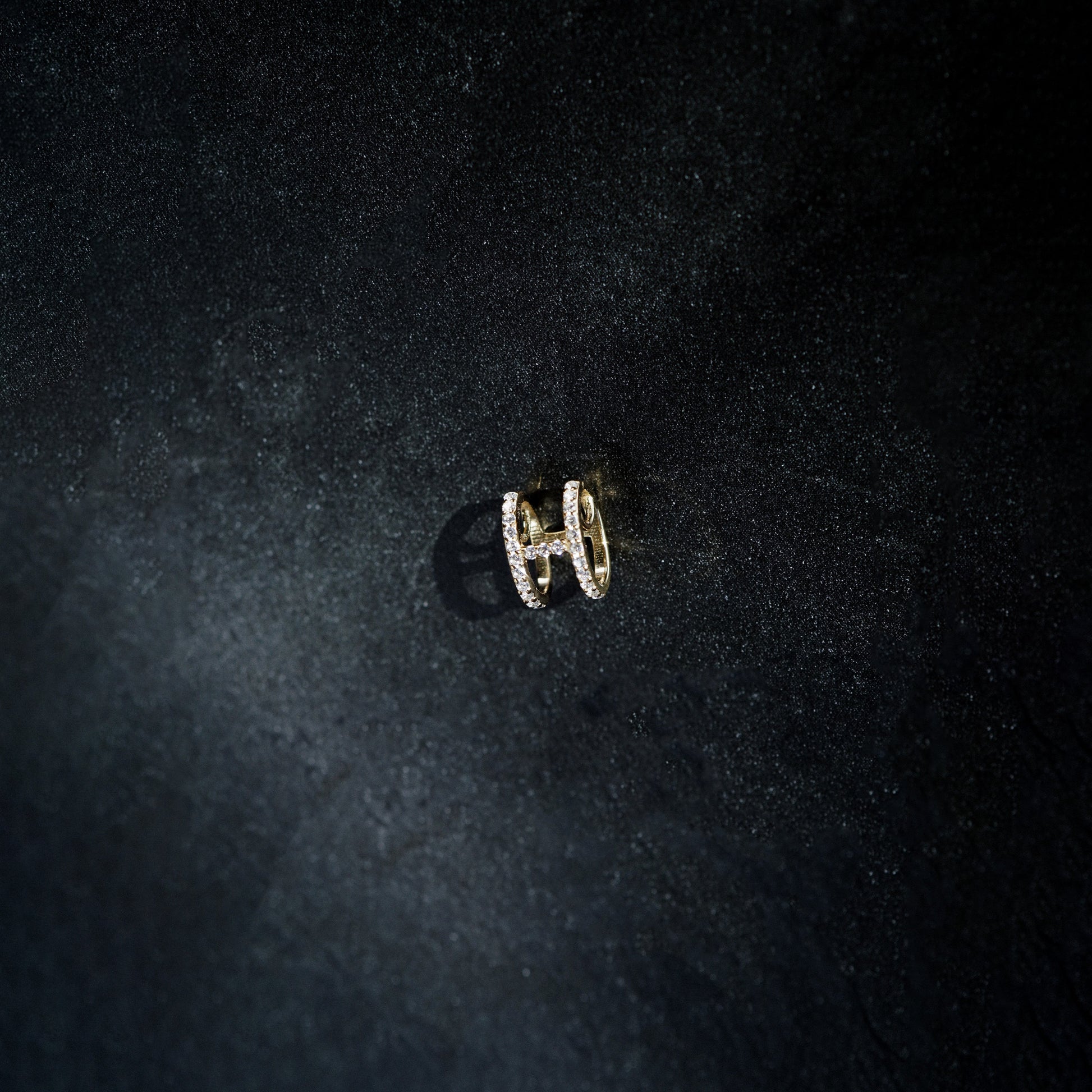 Eclipse H Initial Letter Diamond 14k Gold Charm
