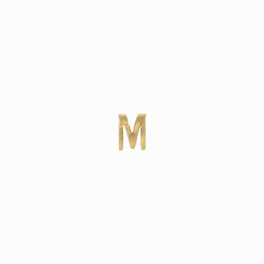 Eclipse M Initial Letter 14K Solid Gold Charm
