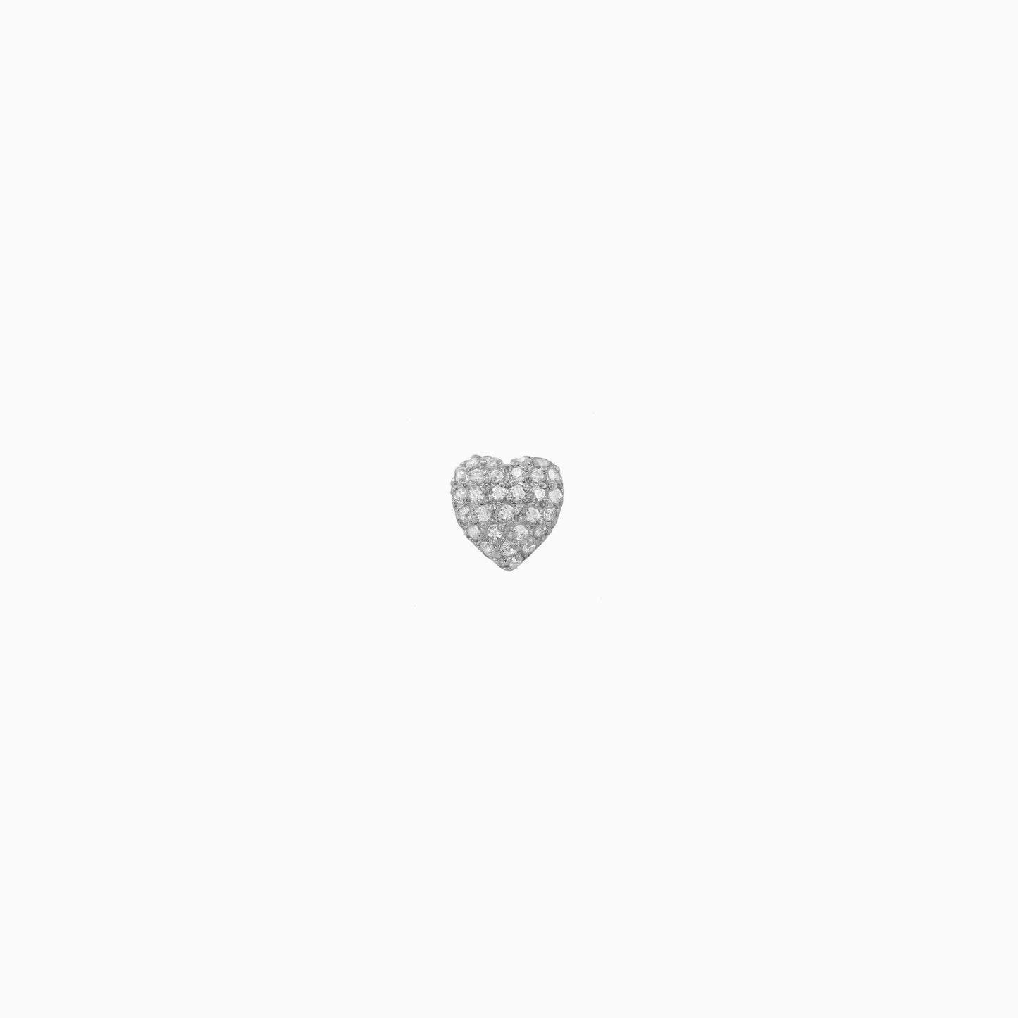 Eclipse Heart Pavé Lab Diamond Charm Sterling Silver