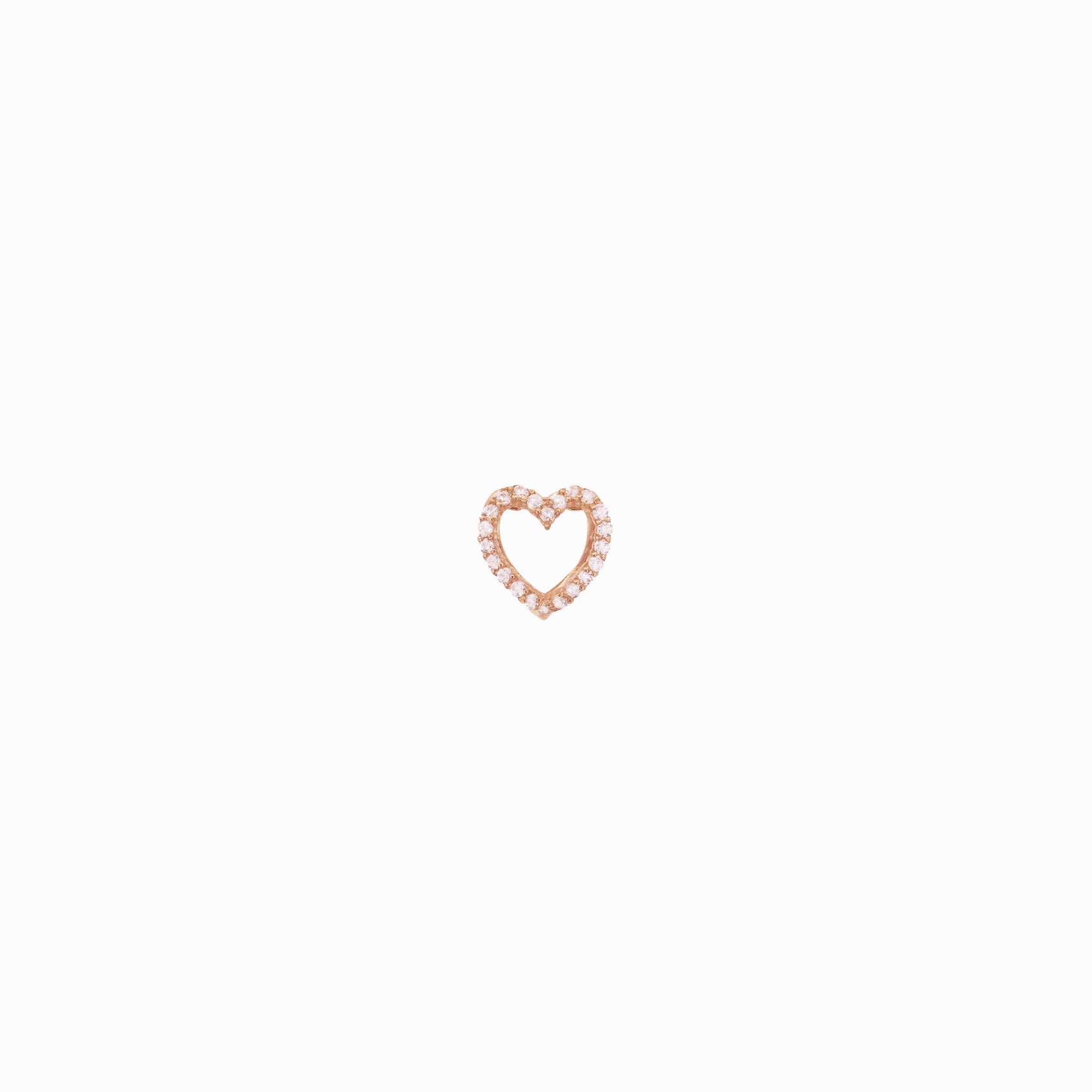 Eclipse Open Heart Diamond 14k Rose Gold Charm