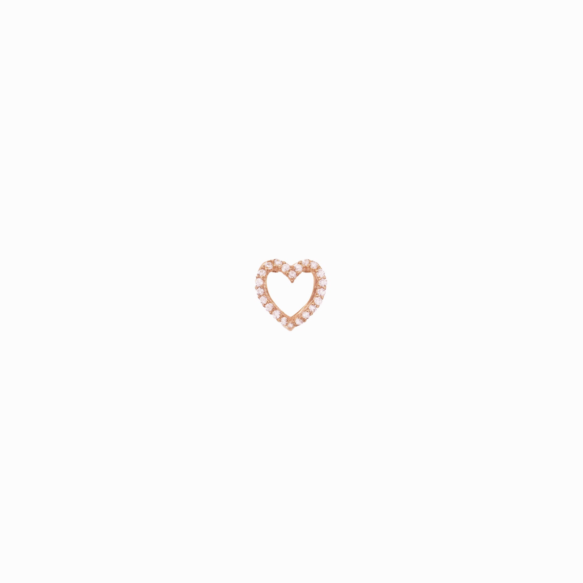 Eclipse Open Heart Diamond 14k Rose Gold Charm
