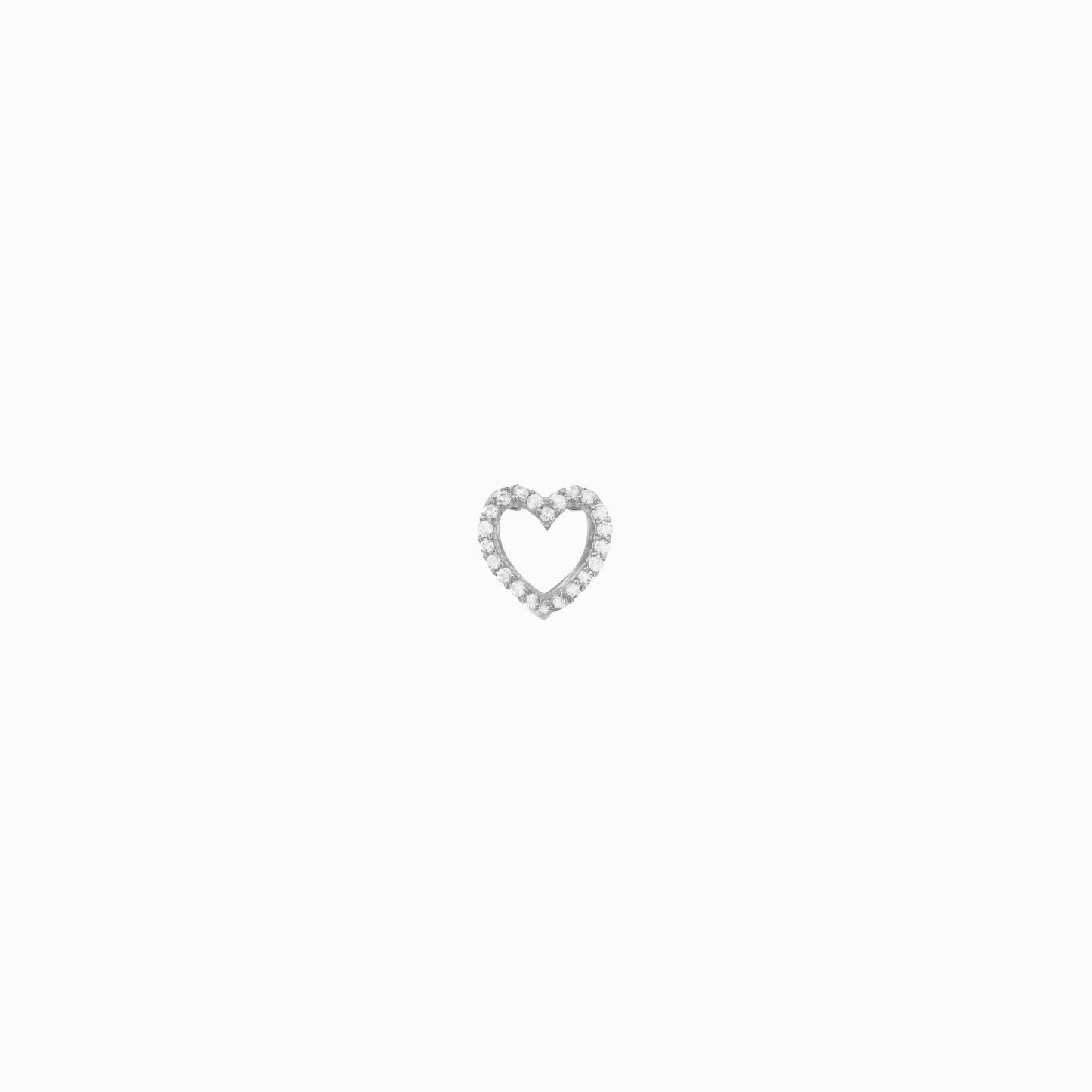 Eclipse Open Heart Pavé Lab Diamond Charm Sterling Silver