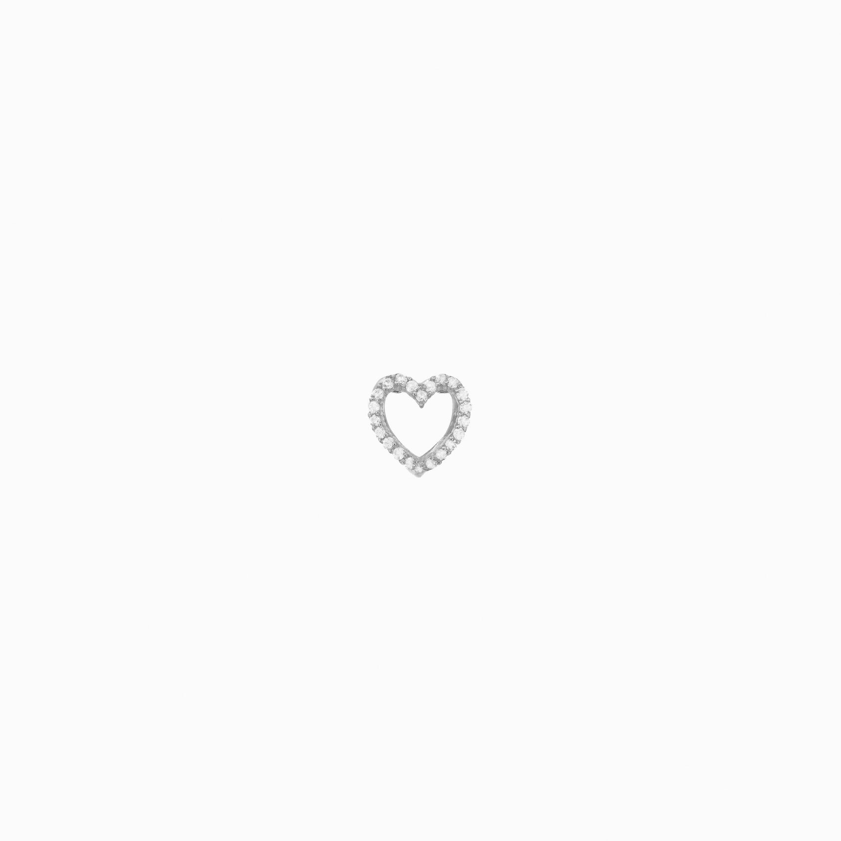 Eclipse Open Heart Pavé Lab Diamond Charm Sterling Silver