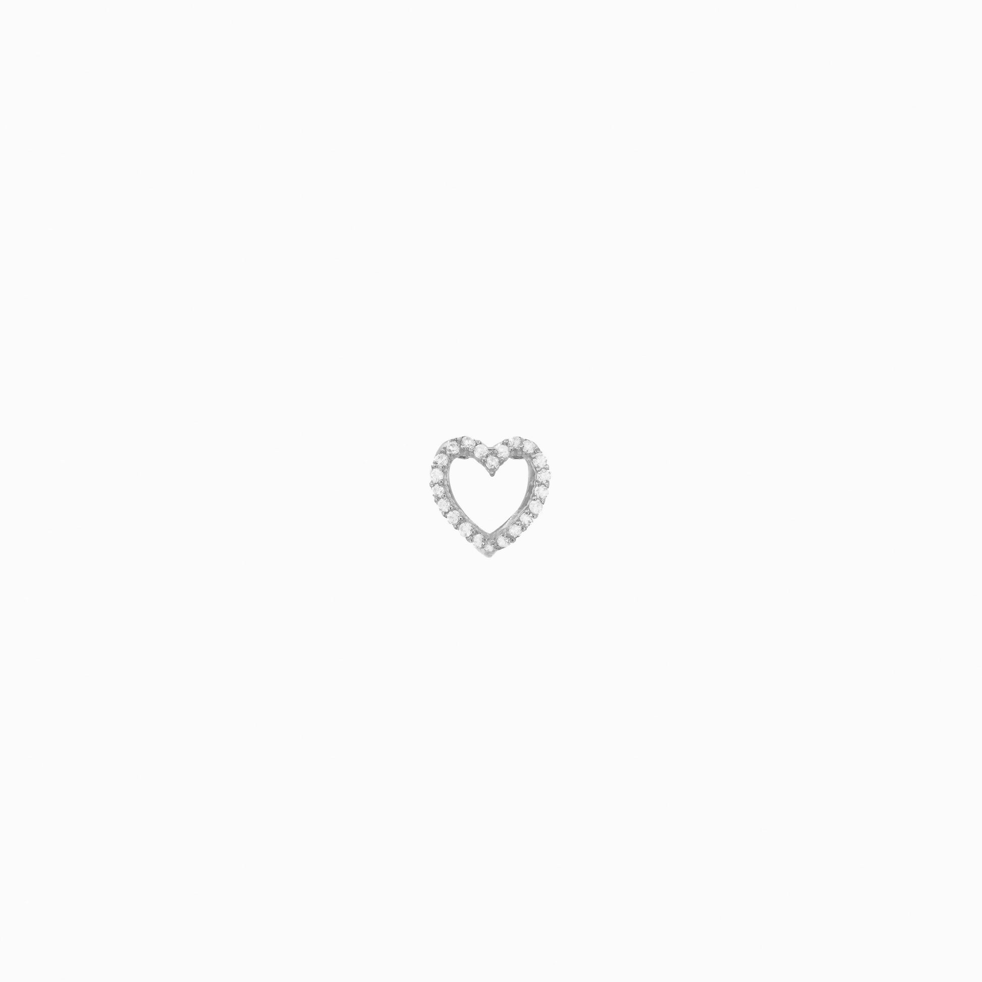 Eclipse Open Heart Pavé Lab Diamond Charm Sterling Silver