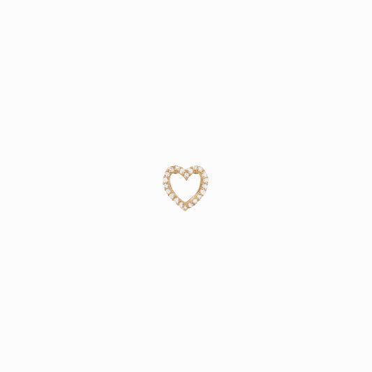 Eclipse Open Heart Pavé Lab Diamond Charm 14K Gold