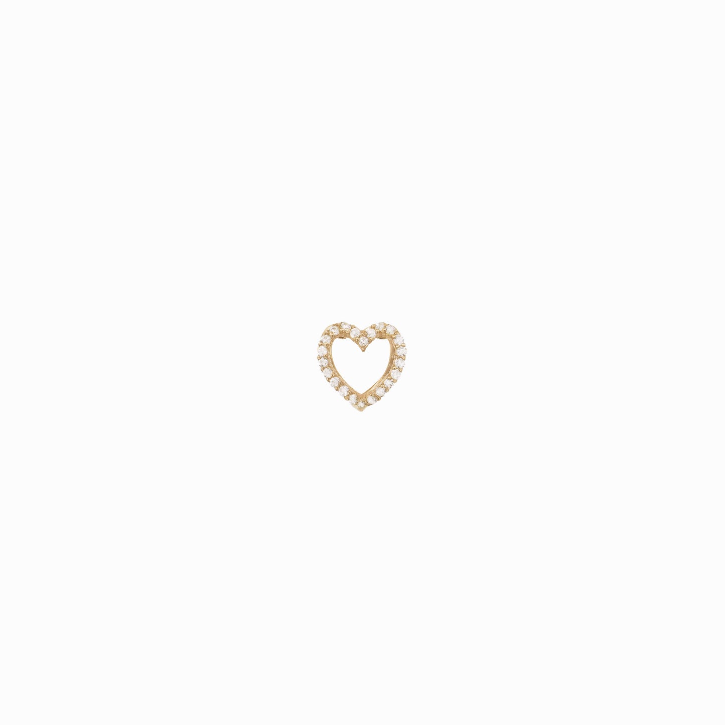 Eclipse Open Heart Pavé Diamond Charm 14K Gold