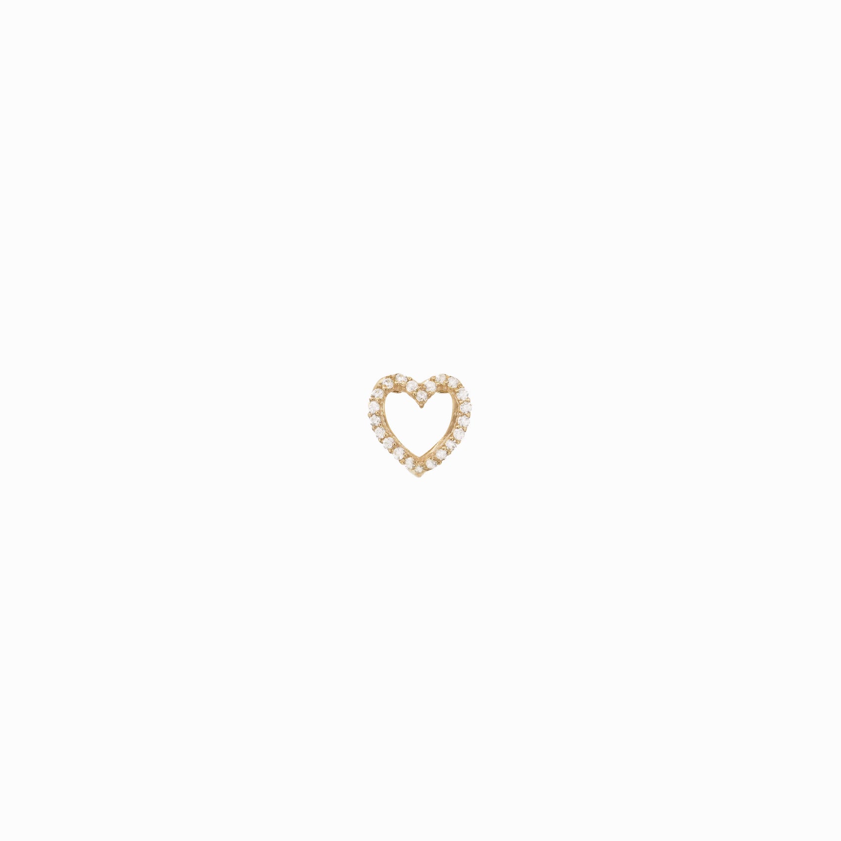 Eclipse Open Heart Pavé Diamond Charm 14K Gold