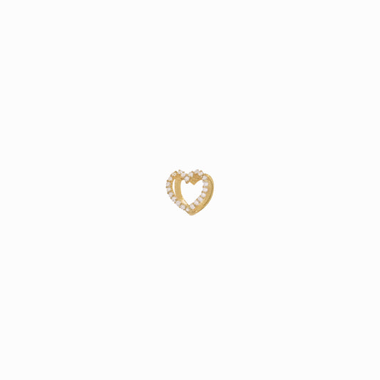Eclipse Open Heart Pavé Diamond Charm 14K Gold