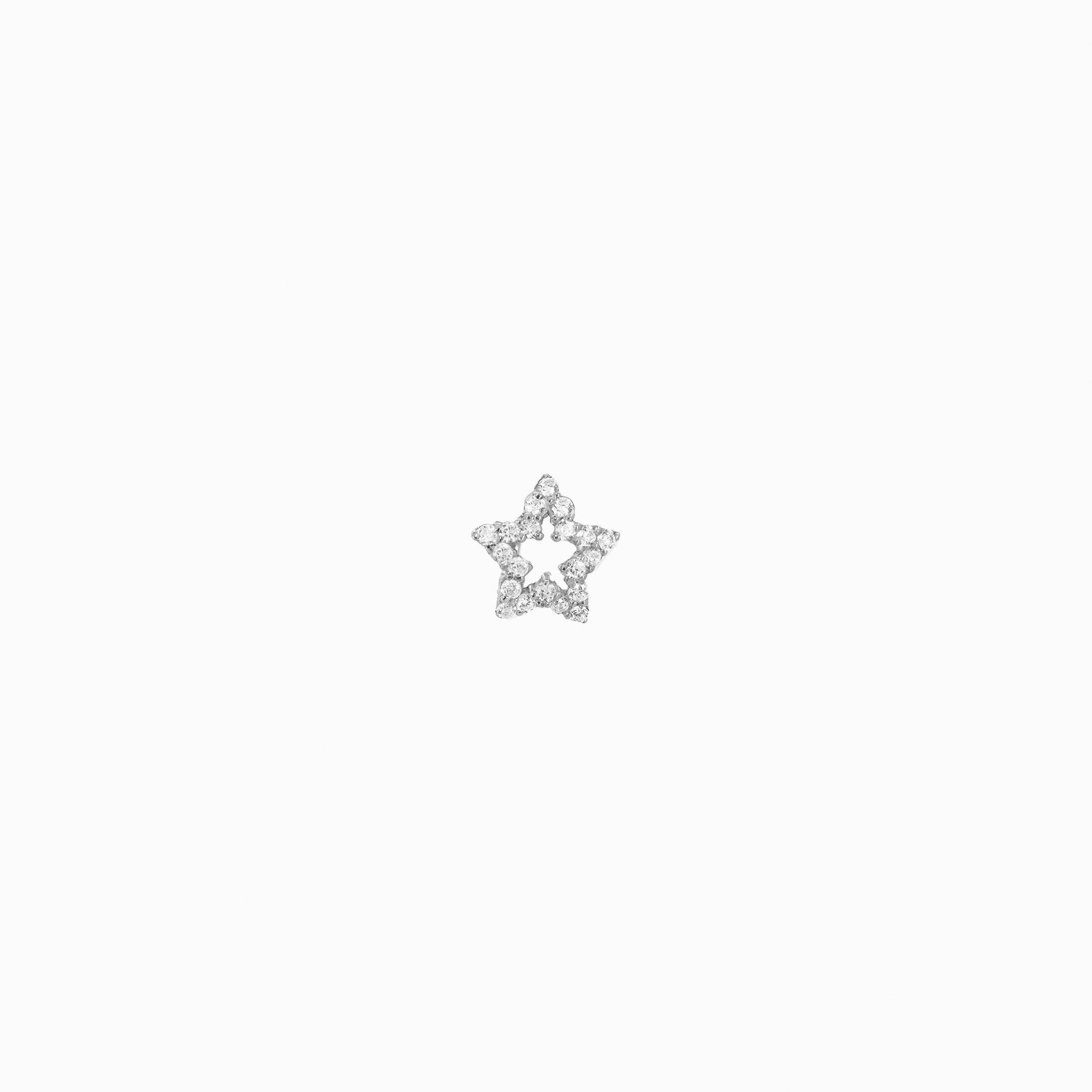 Eclipse Star Pavé Lab Diamond Charm Sterling Silver