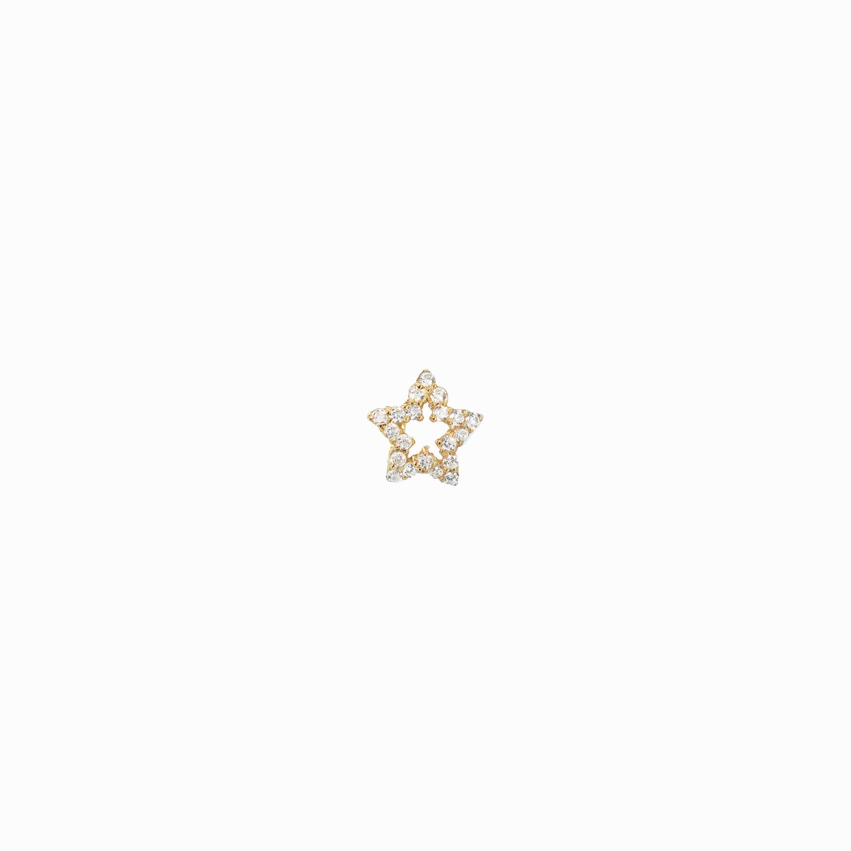 Eclipse Star Pavé Diamond Charm Gold
