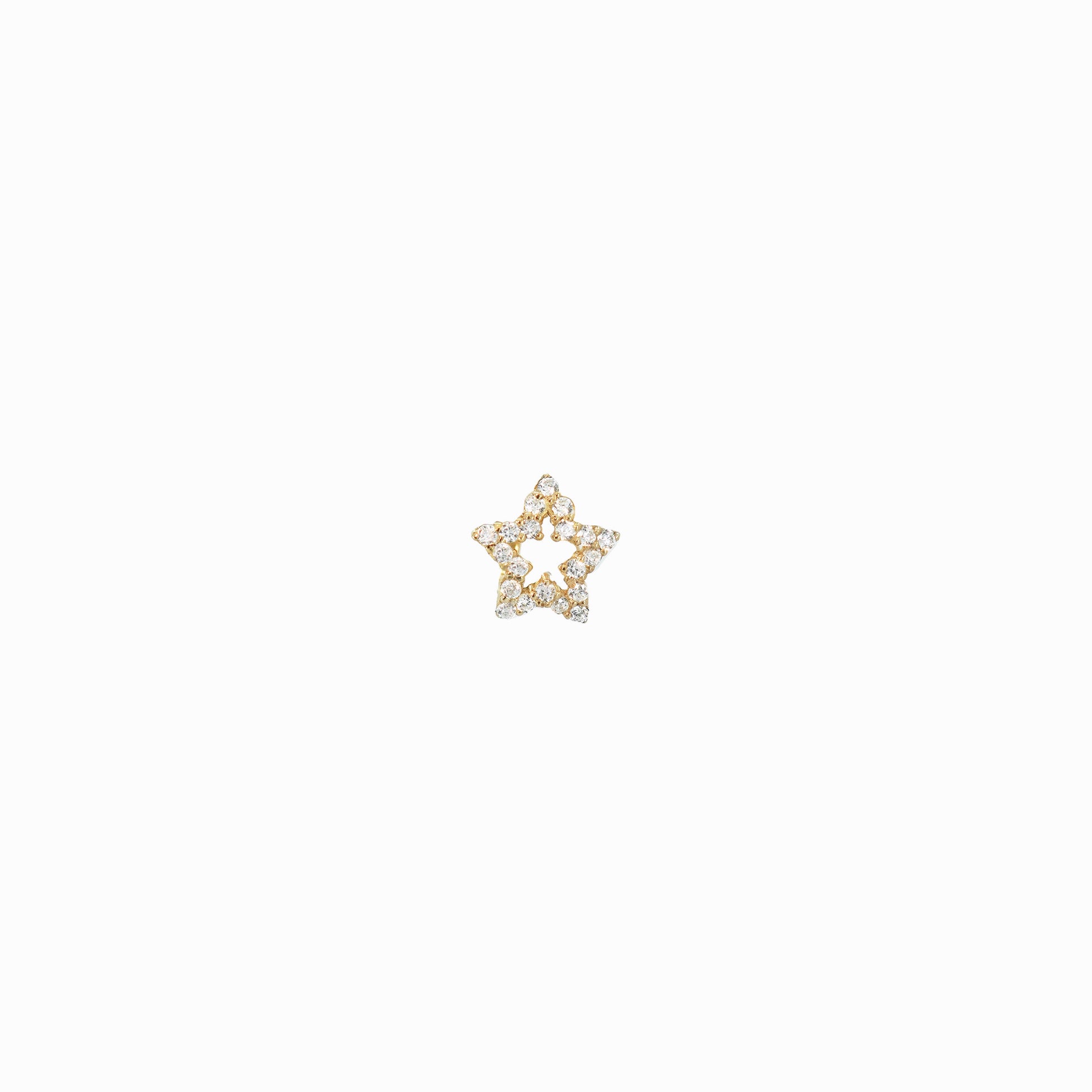 Eclipse Star Pavé Diamond Charm Gold