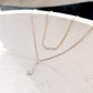 J Volume Initial Letter Pavé Lab Diamond Necklace 14K Gold
