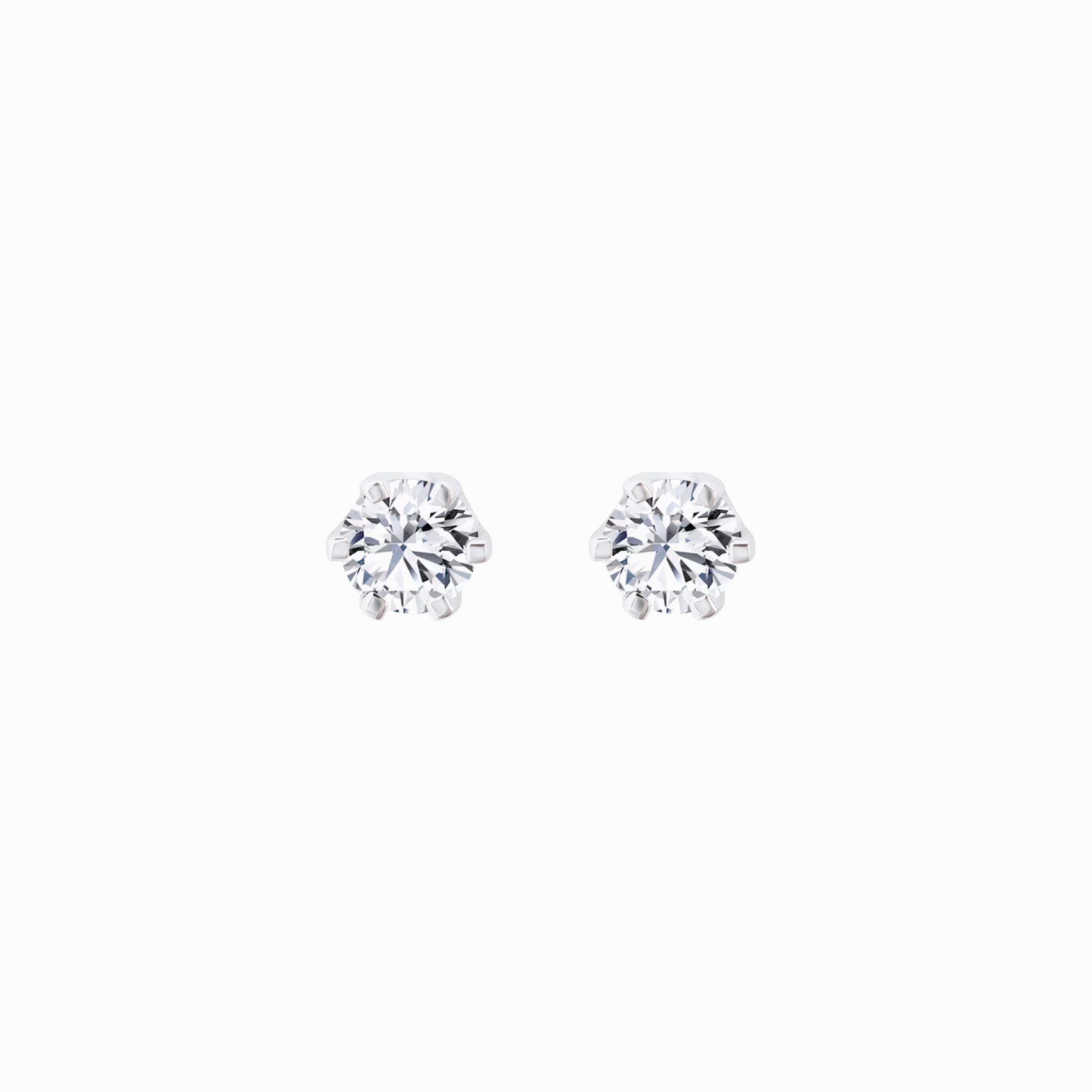 Lab Diamond Round Solitaire Stud Earrings 14K White Gold (0.42 ct. tw.)
