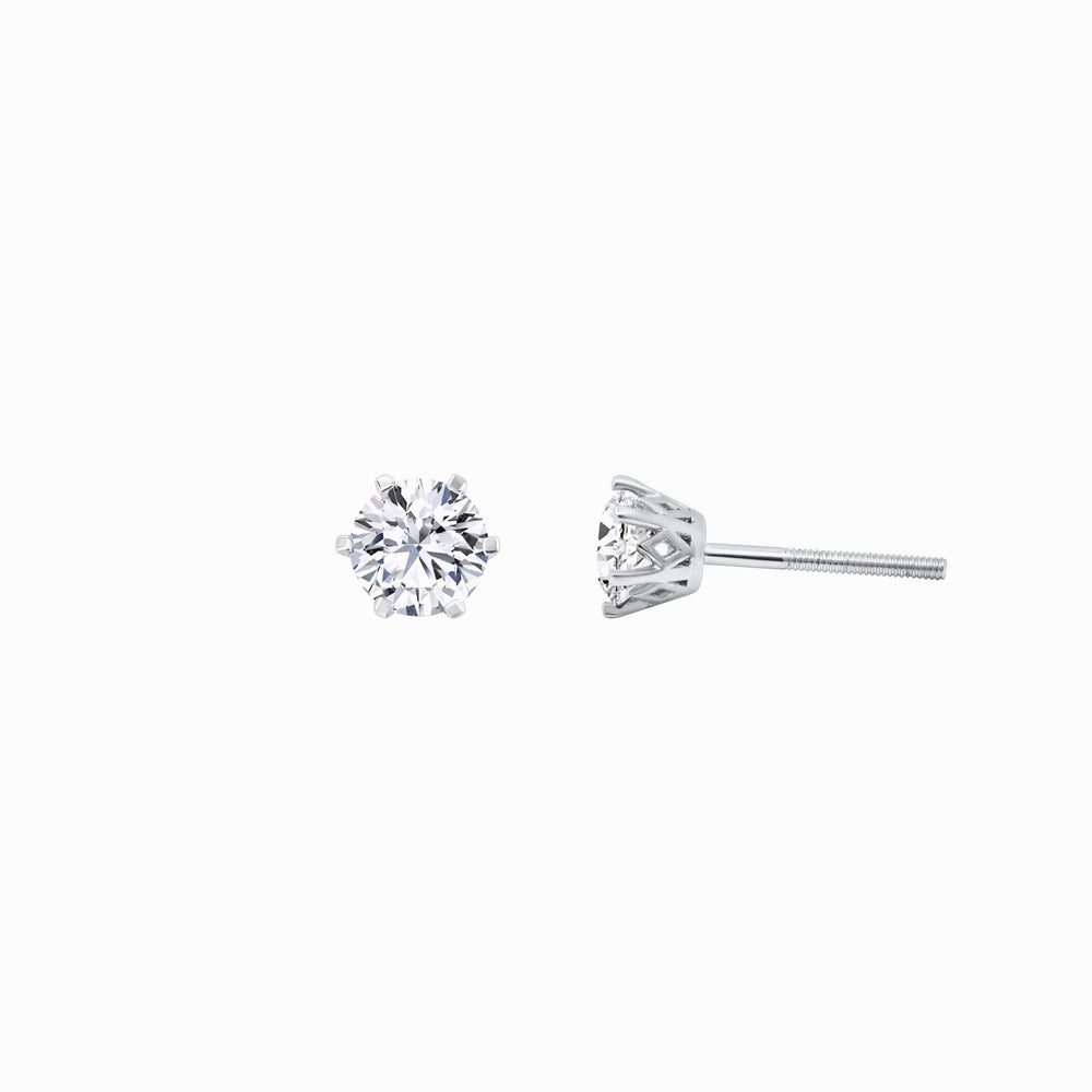 Lab Diamond Round Solitaire Stud Earrings 10K Gold (1.02 ct. tw.)