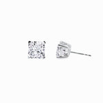 Lab Diamond Princess Cut Solitaire Stud Earrings 18K Gold (4.01 ct. tw.)