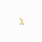 Crescent Moon One Diamond Solid Gold Stud Earrings