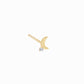 Crescent Moon One Diamond Solid Gold Stud Earrings