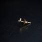 Crescent Pavé Lab Diamond Solid Stud Earrings Sterling Silver