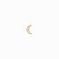 Crescent Diamond Solid Gold Stud Earrings