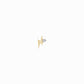 Lighting Bolt One Diamond Solid Gold Stud Earrings