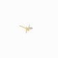 Lighting Bolt One Diamond Solid Gold Stud Earrings
