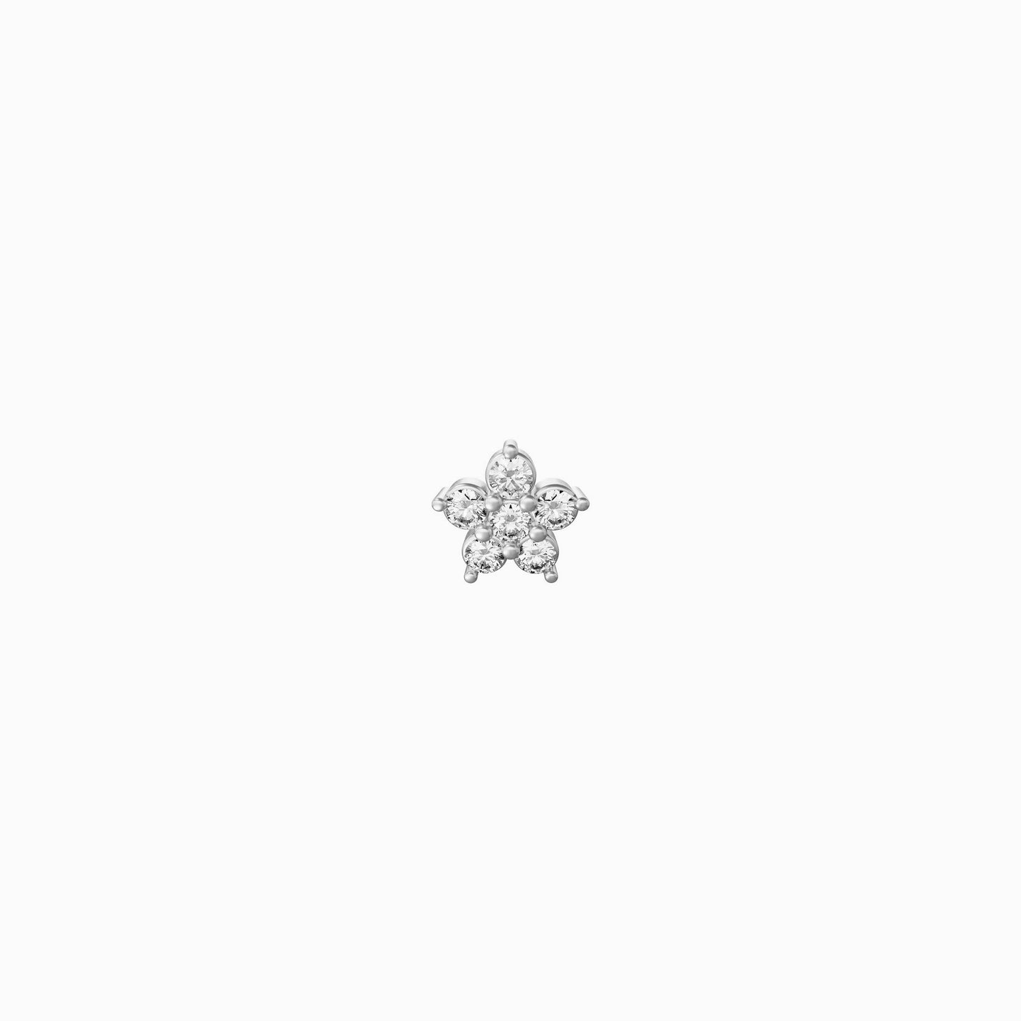 Flower Pavé Lab Diamond Solid Gold Stud Earrings Sterling Silver