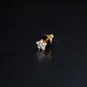 
          
          Load image into Gallery viewer, Flower Diamond Solid Gold Stud Earrings
          
          