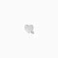 Heart One Pavé Lab Diamond Stud Earrings Sterling Silver
