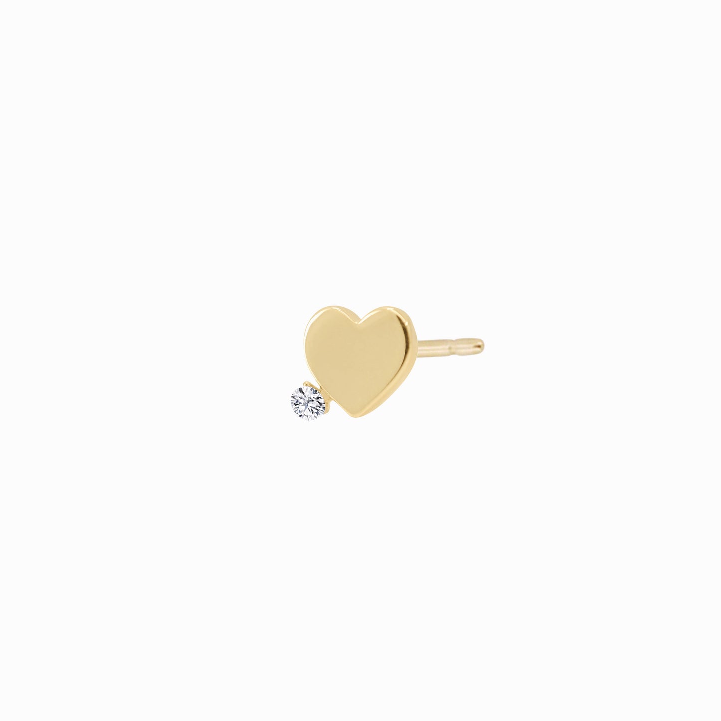 Heart One Pavé Diamond Stud Earrings 14K Gold
