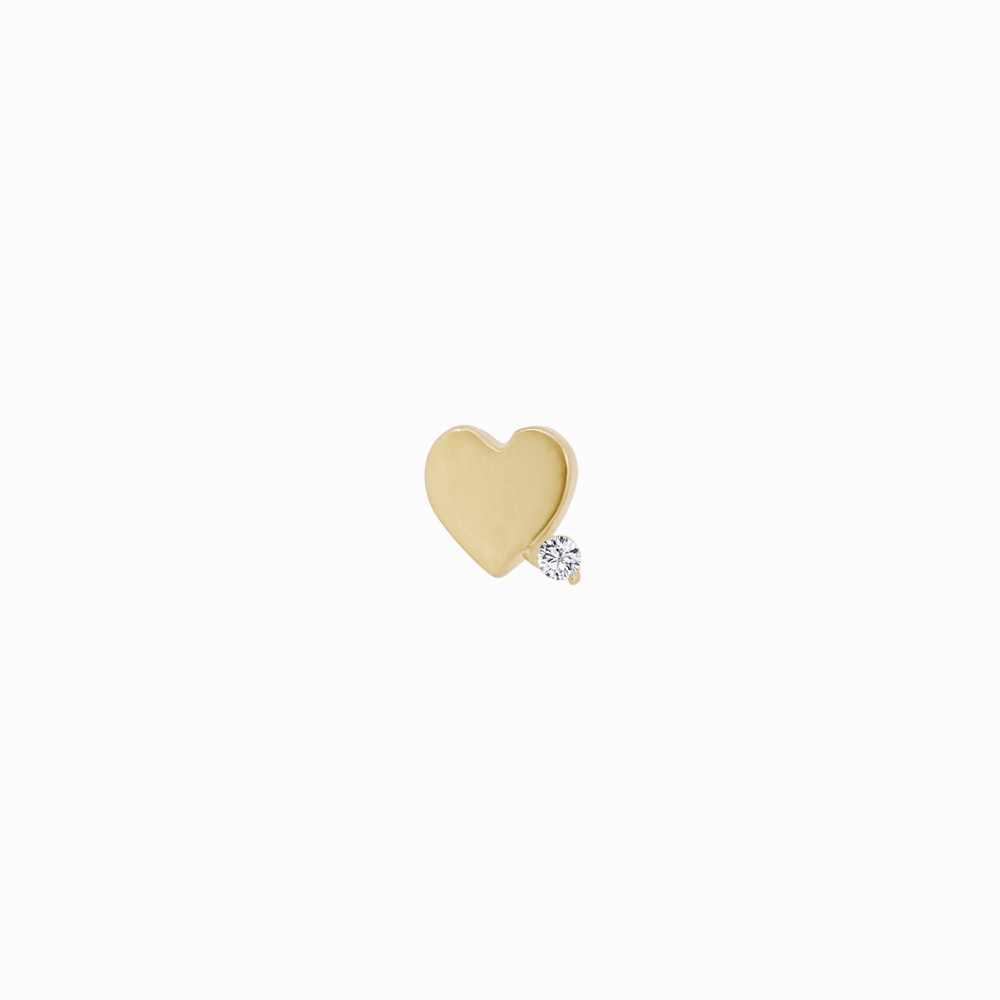Heart One Pavé Diamond Stud Earrings 14K Gold