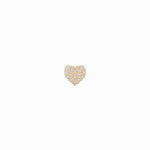 Heart Diamond Solid Gold Stud Earrings
