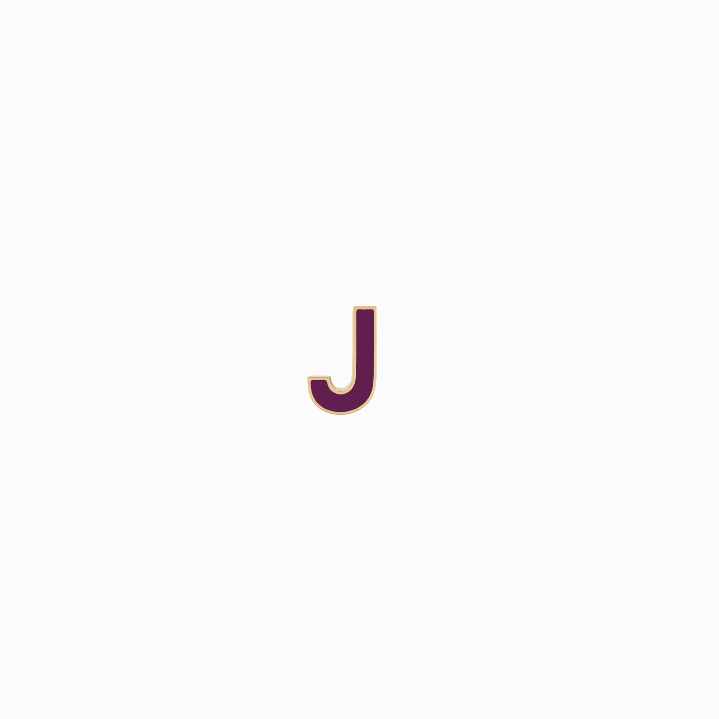 J Initial Letter Enamel Earring 14K Solid Gold