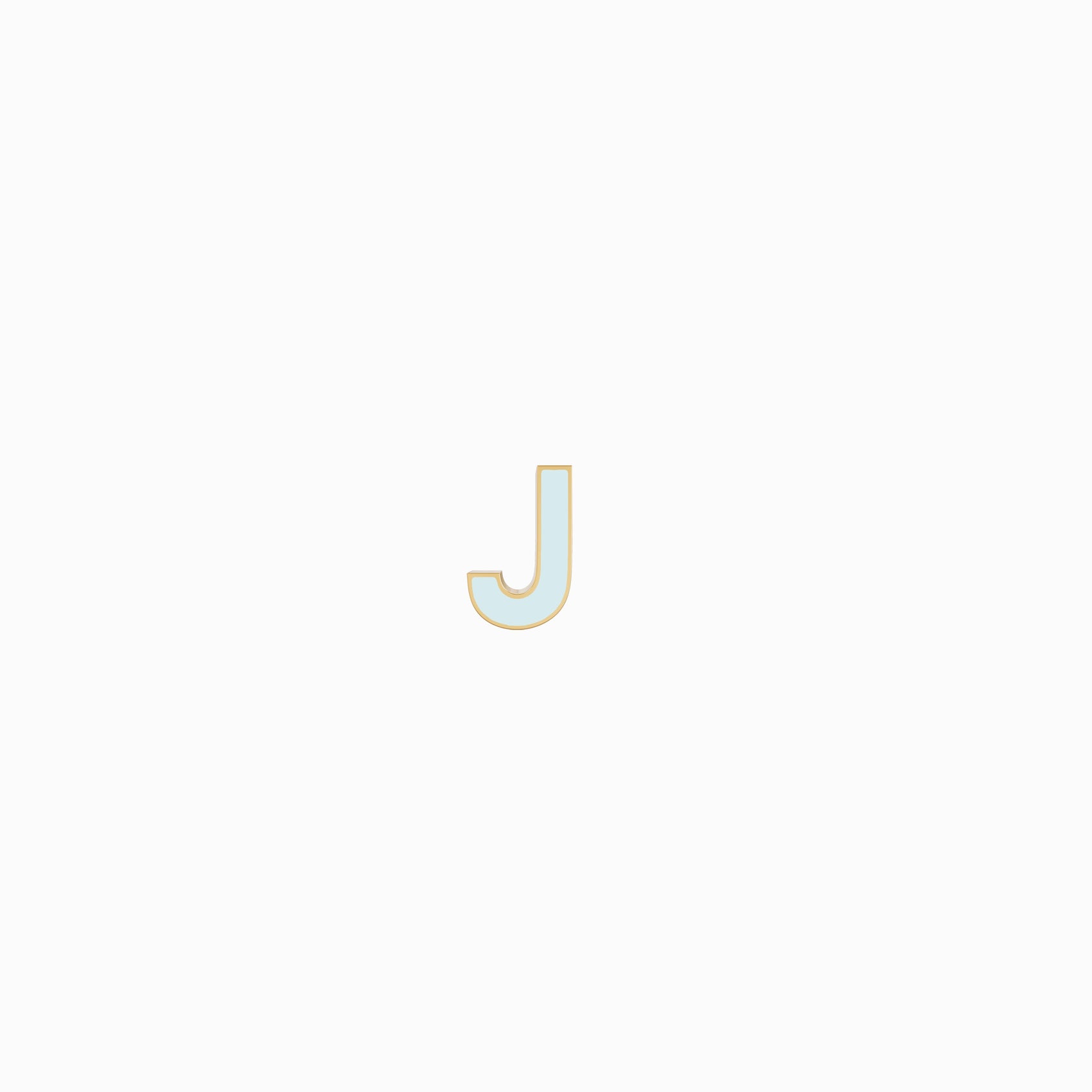 J Initial Letter Enamel Earring 14K Solid Gold