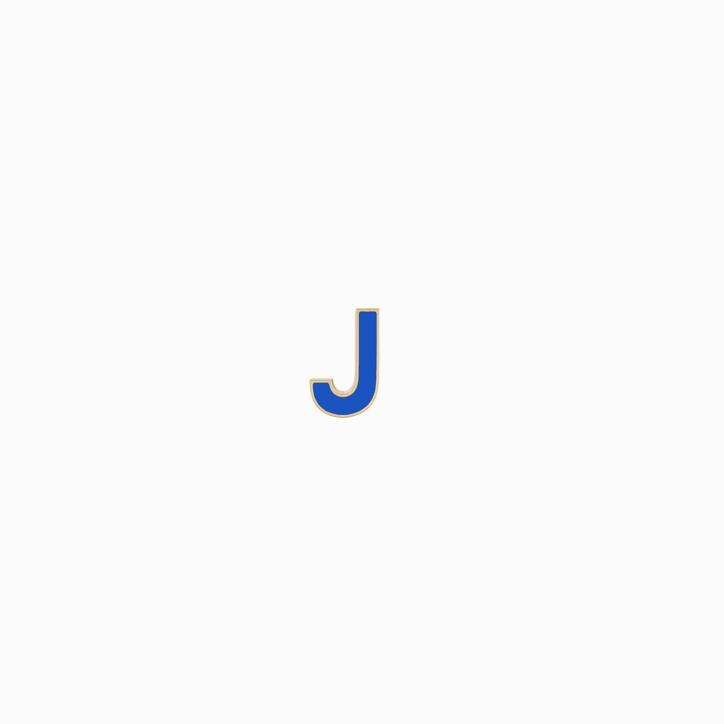 J Initial Letter Enamel Earring 14K Solid Gold