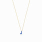 J Initial Letter Enamel Necklace 14K Solid Gold