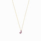 J Initial Letter Enamel Necklace 14K Solid Gold