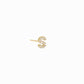 J Initial Pavé Diamond Solid Gold Stud Earrings