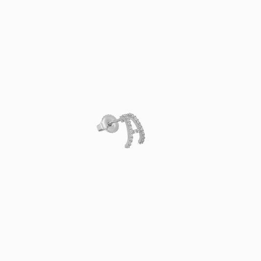 Eclipse A Initial Letter Lab Diamond Earring Sterling Silver