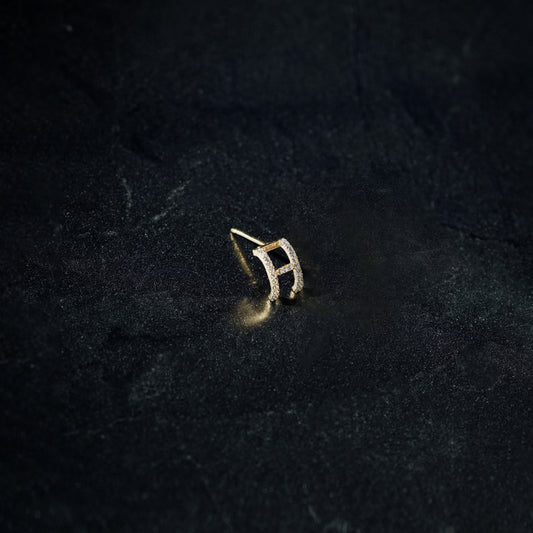 Eclipse H Initial Letter Diamond Earring
