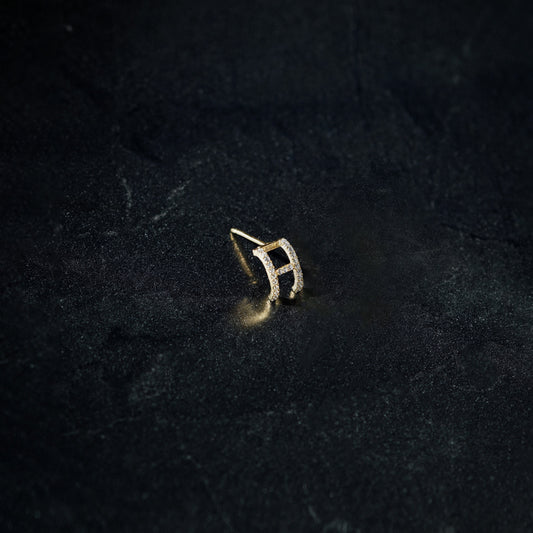 Eclipse H Initial Letter Diamond Earring