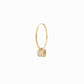 Eclipse M Initial Letter Lab Diamond Hoops Earring 14K Gold