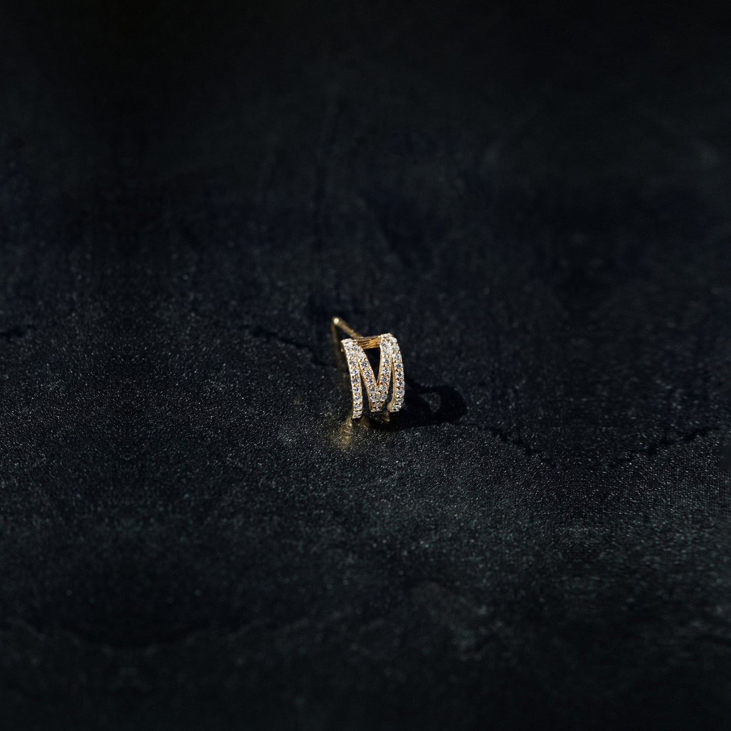 Eclipse M Initial Letter Diamond Earring